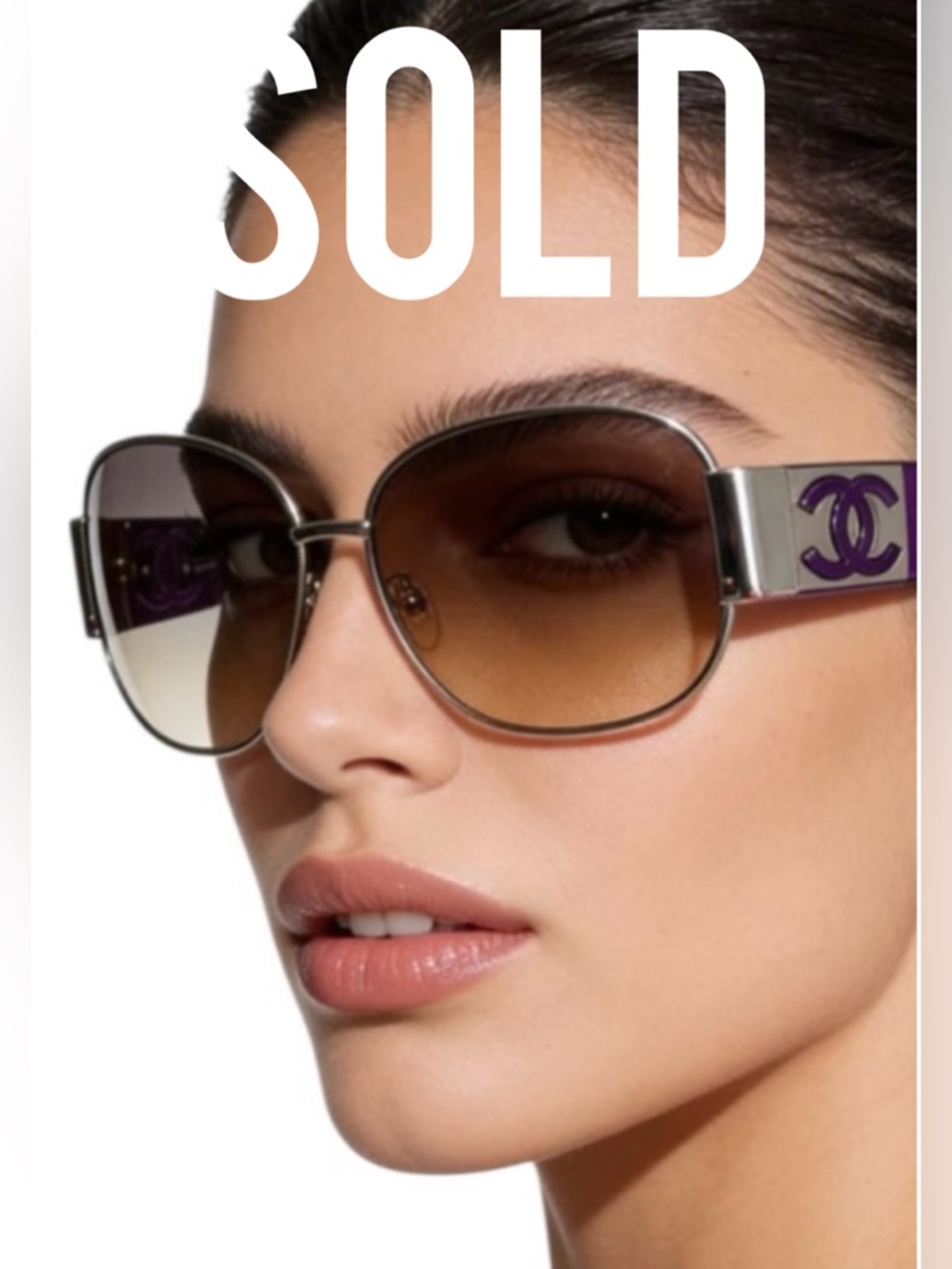 16-16 Chanel 4128 CC Logo Oversized Wrap Aviators.